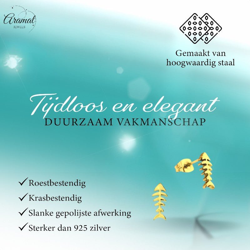Vis Oorbellen Goudkleurig RVS – 12x5mm – Uniseks Dieren Oorstekers - oor3487 - 29788 - Oorbellen kopen# - 12mm - alles - cadeau