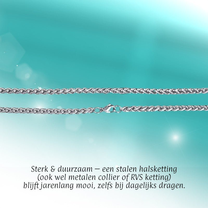 Vossenstaart Halsketting RVS 100 cm – 4 mm - Aramat Jewels - Halskettingen - cadeautip
