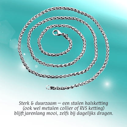 Vossenstaart Halsketting RVS 70 cm – 7 mm - Aramat Jewels - Halskettingen - cadeautip