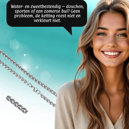 Vossenstaart Halsketting RVS 85 cm – 5 mm - Aramat Jewels - Halskettingen - cadeautip