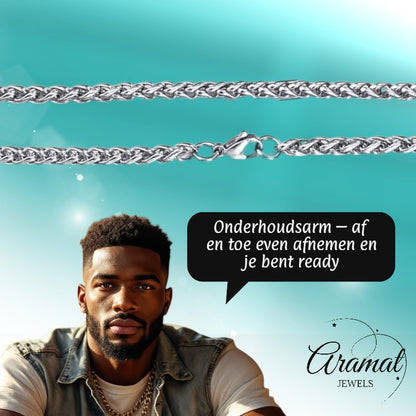 Foxtail Necklace Stainless Steel 80 cm – 4 mm