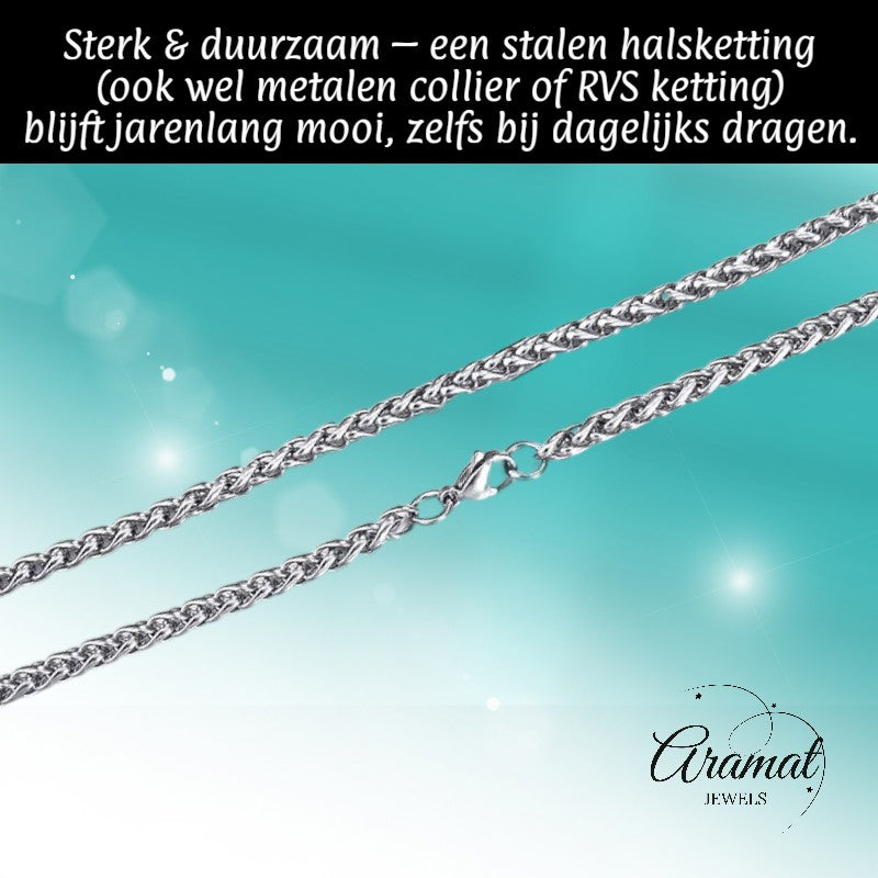 Foxtail Necklace Stainless Steel 80 cm – 4 mm