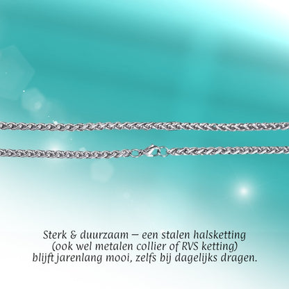 Foxtail Necklace Stainless Steel 80 cm – 4 mm