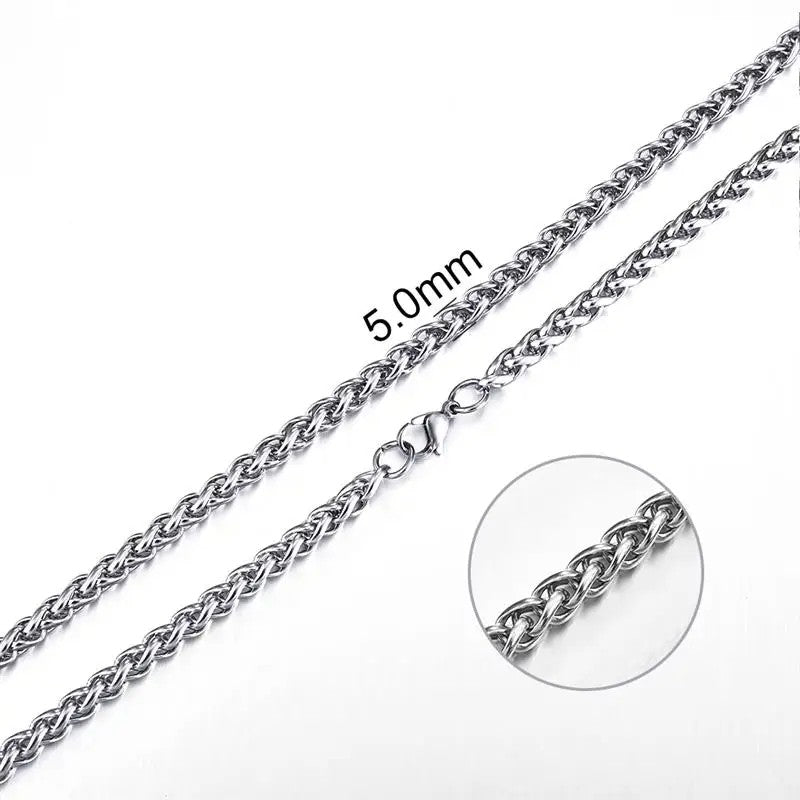 Foxtail Necklace Stainless Steel 85 cm – 5 mm