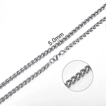 Foxtail Necklace Stainless Steel 85 cm – 5 mm