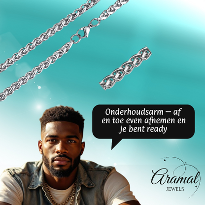 Foxtail Necklace Stainless Steel 85 cm – 5 mm