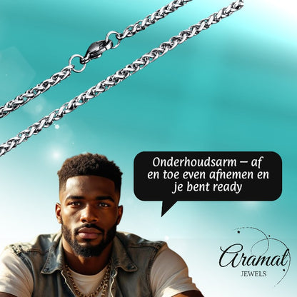 Foxtail Necklace Stainless Steel 85 cm – 3 mm