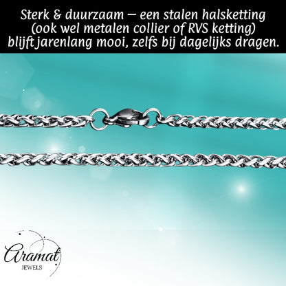 Foxtail Necklace Stainless Steel 85 cm – 3 mm