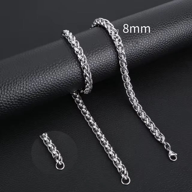 Collier queue de renard en acier inoxydable 45 cm – 8 mm
