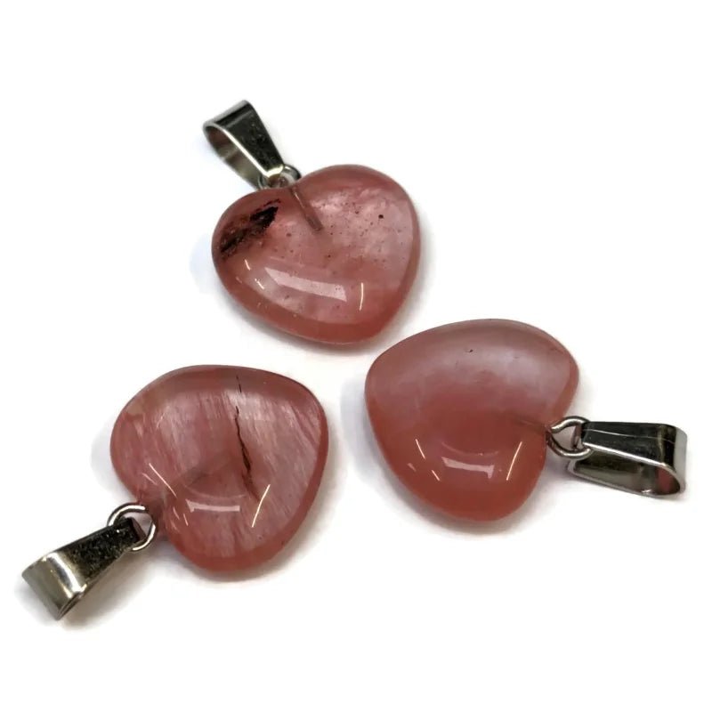 Roze kwarts hart hangers