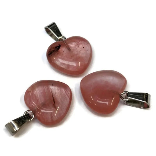 Roze kwarts hart hangers