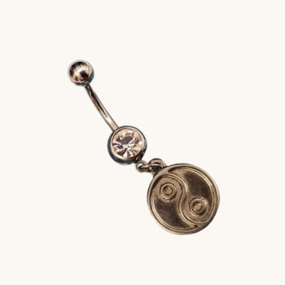 Yin Yang Coin Navel Piercing