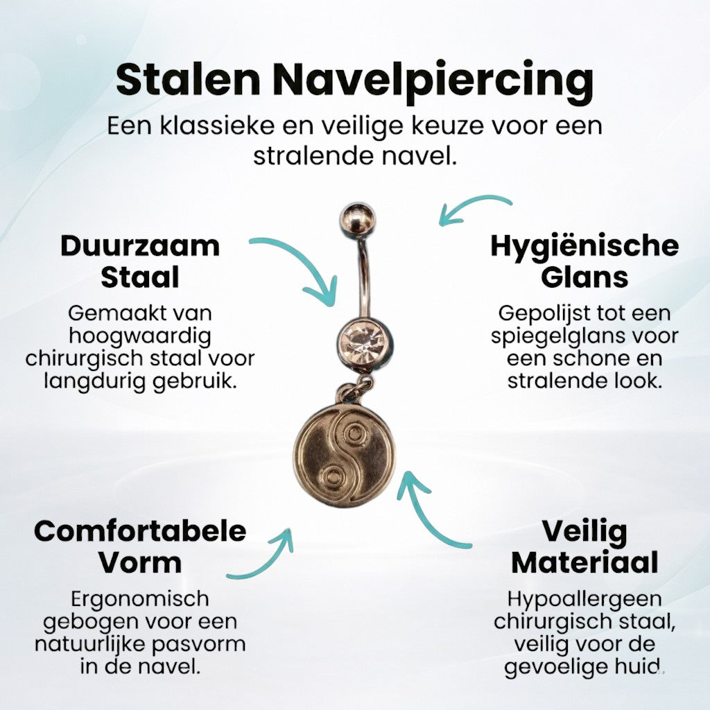 Yin Yang Coin Navel Piercing