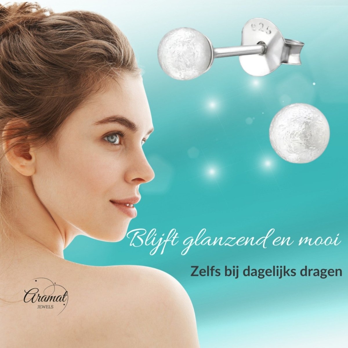 Zijde Witte Zilveren Parel Oorbellen - Aramat Jewels - Oorbellen - cadeautip