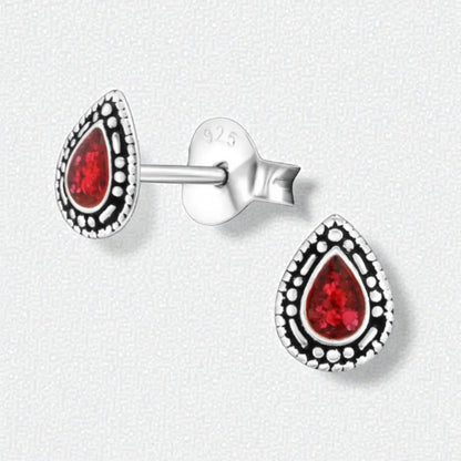 Zilveren Bali Druppel Oorbellen – Glitter Emaille – 6x4mm - Aramat Jewels - Oorbellen - cadeautip