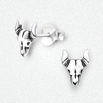 Zilveren Bali Oorbellen Bull - Geoxideerd voor Boho Look - Aramat Jewels - Oorbellen - cadeautip