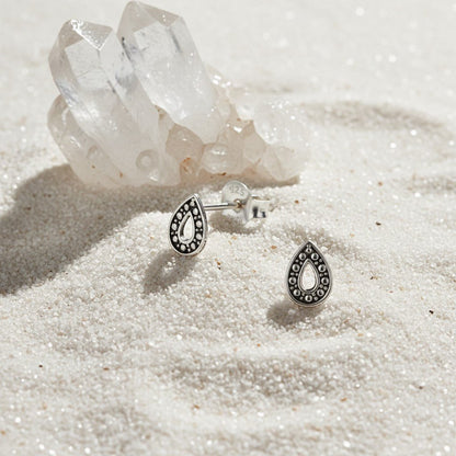 Zilveren Bali Oorbellen - Druppel Geoxideerd - Aramat Jewels - Oorbellen - cadeautip