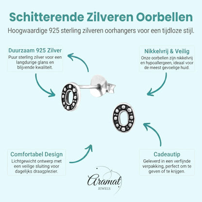 Zilveren Bali Oorbellen Ovaal - Geoxideerd Zilver - Aramat Jewels - Oorbellen - cadeautip