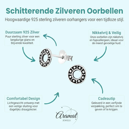 Zilveren Bali Oorbellen Rond - Open Cirkel - Aramat Jewels - Oorbellen - cadeautip