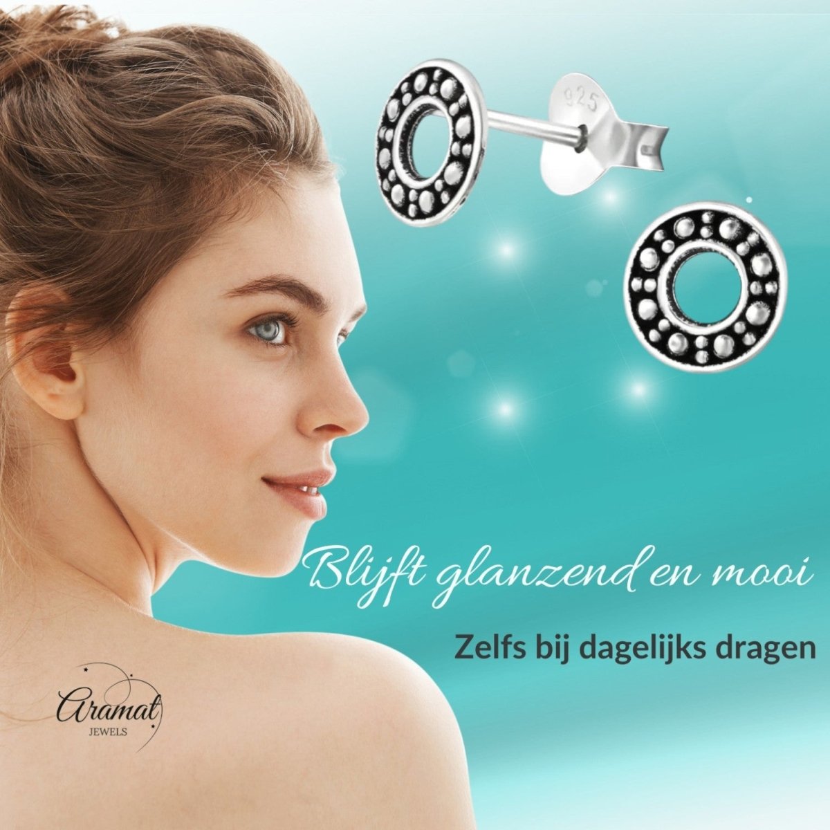 Zilveren Bali Oorbellen Rond - Open Cirkel - Aramat Jewels - Oorbellen - cadeautip