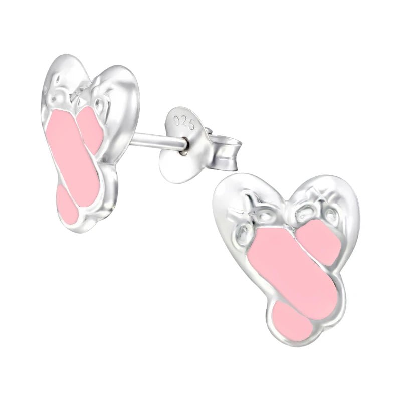 Zilveren Balletschoen Oorbellen – 925 Zilver & Roze Emaille - oor1998 - 12756 - Oorbellen kopen# - 11mm - 925 Zilver - alles