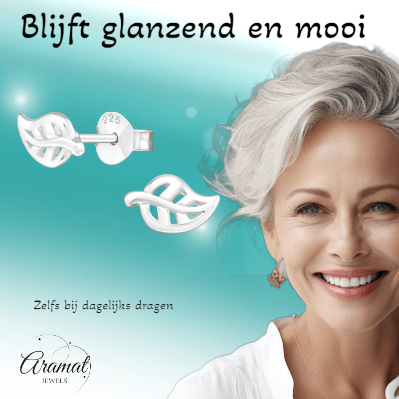 Zilveren Blaadje Oorbellen – 7x5mm - Aramat Jewels - Oorbellen - cadeautip