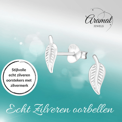 Zilveren Blaadje Oorbellen – 9x4mm - Aramat Jewels - Oorbellen - cadeautip