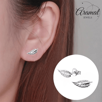 Zilveren Blaadje Oorbellen Antieklook – 11x4mm - Aramat Jewels - Oorbellen - cadeautip