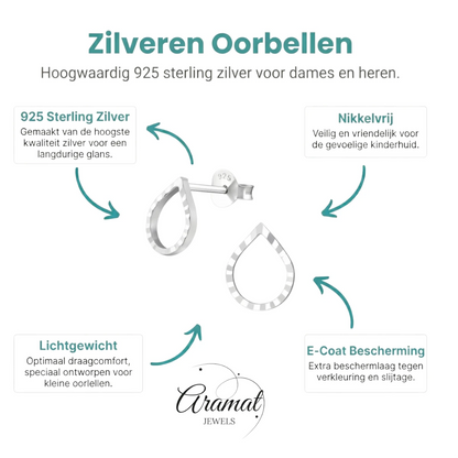 Zilveren Druppelvormige Oorbellen - Aramat Jewels - Oorbellen - cadeautip