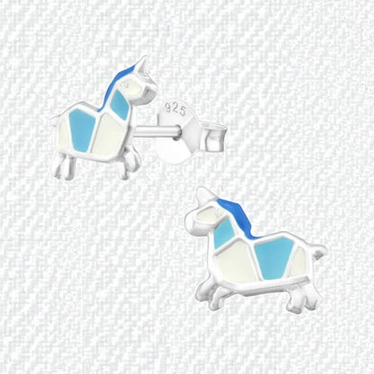 Zilveren Eenhoorn Oorbellen voor meisje - Aramat Jewels - Oorbellen - cadeautip