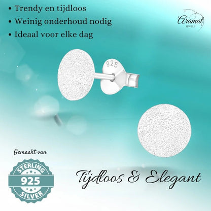 Zilveren Gematteerde Oorbellen - Rond - 6mm - oor4990 - 16501 - Oorbellen kopen