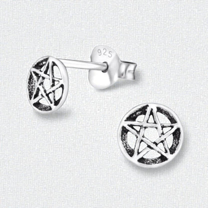 Zilveren gotische ster oorstekers – 6 mm - Aramat Jewels - Oorbellen - cadeautip