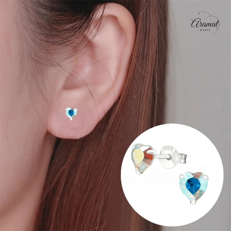 Zilveren Hartjes Oorstekers AB 5 mm - oor4280 - 24394 - Oorbellen kopen# - 5mm - 925 Zilver - AB