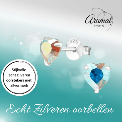 Zilveren Hartjes Oorstekers AB 5 mm - oor4280 - 24394 - Oorbellen kopen# - 5mm - 925 Zilver - AB