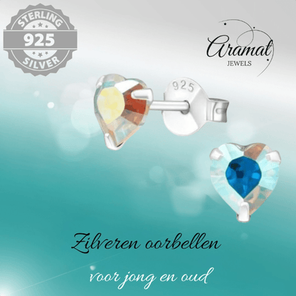 Zilveren Hartjes Oorstekers AB 5 mm - oor4280 - 24394 - Oorbellen kopen# - 5mm - 925 Zilver - AB