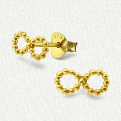 Zilveren Infinity Oorbellen met Goldplating - Aramat Jewels - Oorbellen - cadeautip