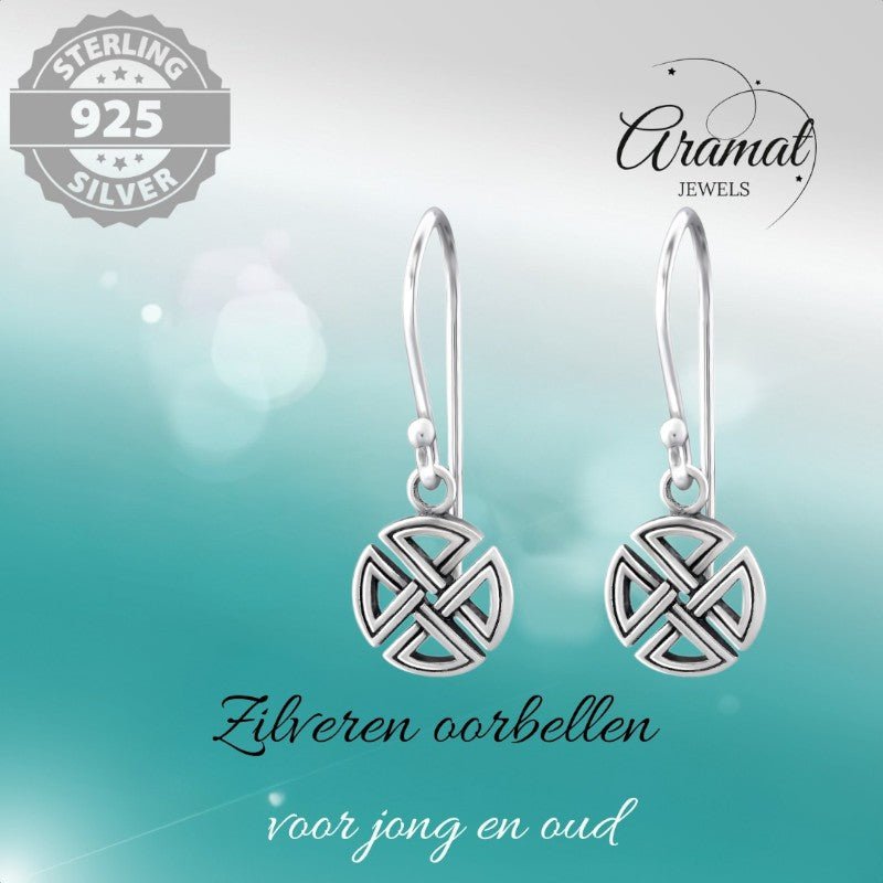 Zilveren Keltische Oorhangers - oor2473 - 31575 - Oorhangers kopen# - 20mm - 925 Zilver