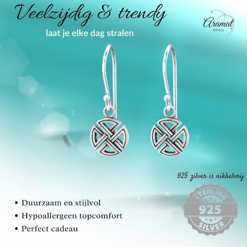 Zilveren Keltische Oorhangers - oor2473 - 31575 - Oorhangers kopen# - 20mm - 925 Zilver