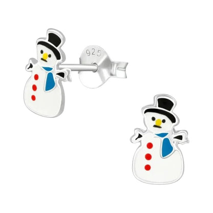 Zilveren Kerst Oorbellen Sneeuwpop - 9mm - oor1961 - 3534 - Oorbellen kopen# - 925 Zilver - 9mm - alles