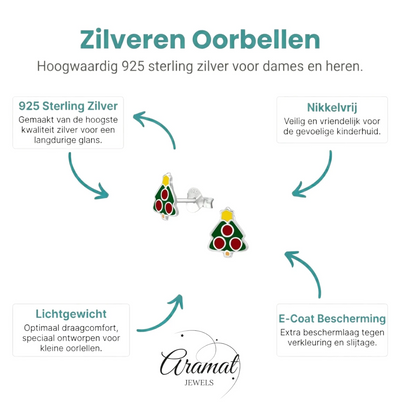 Zilveren Kerstboom Oorbellen van Aramat Jewels® - Aramat Jewels - Oorbellen - cadeautip