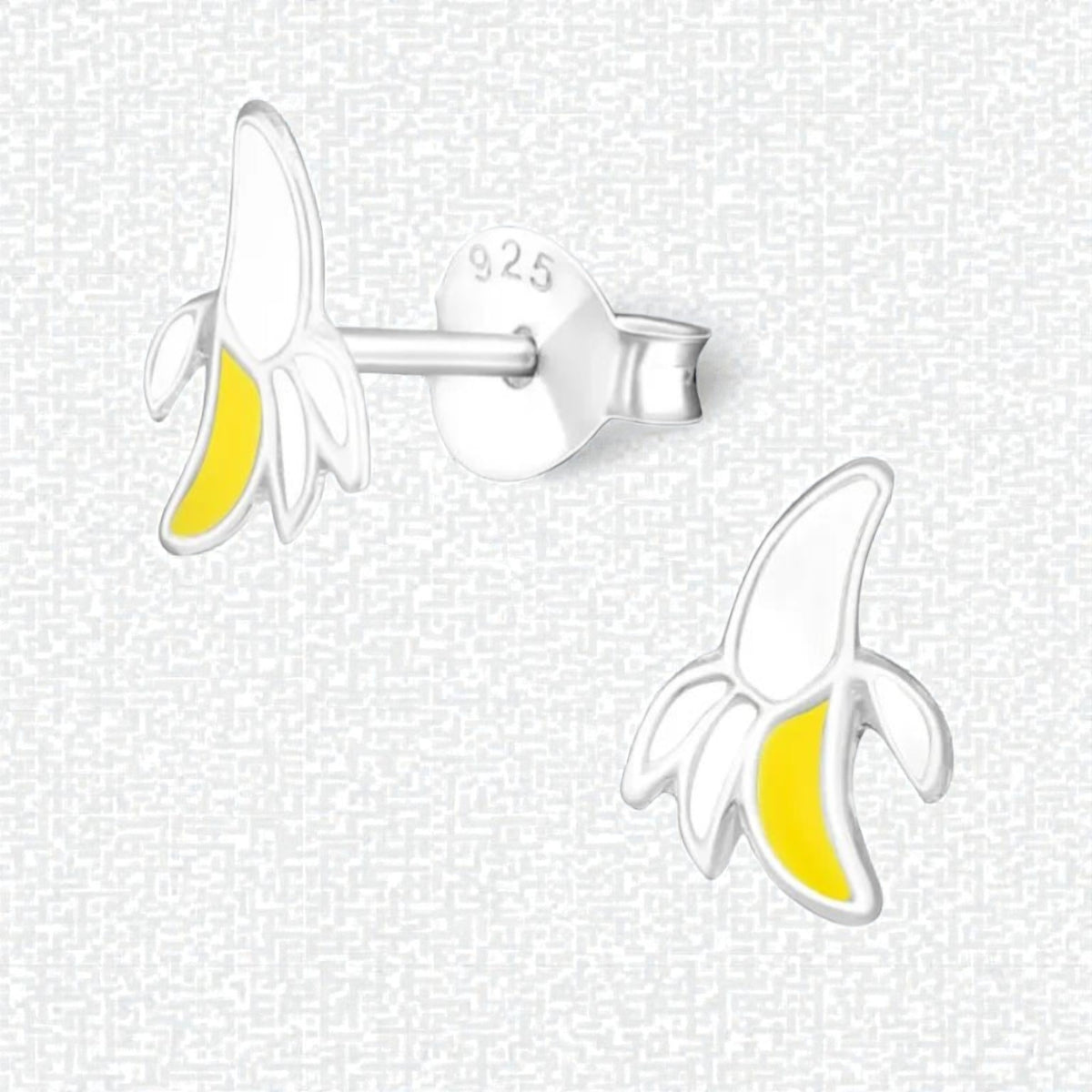 Boucles d'oreilles enfant en argent avec banane