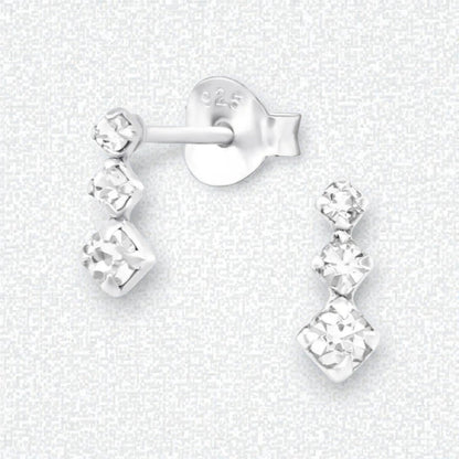 Zilveren Kinder Oorbellen met Kristal - Aramat Jewels - Oorbellen - cadeautip