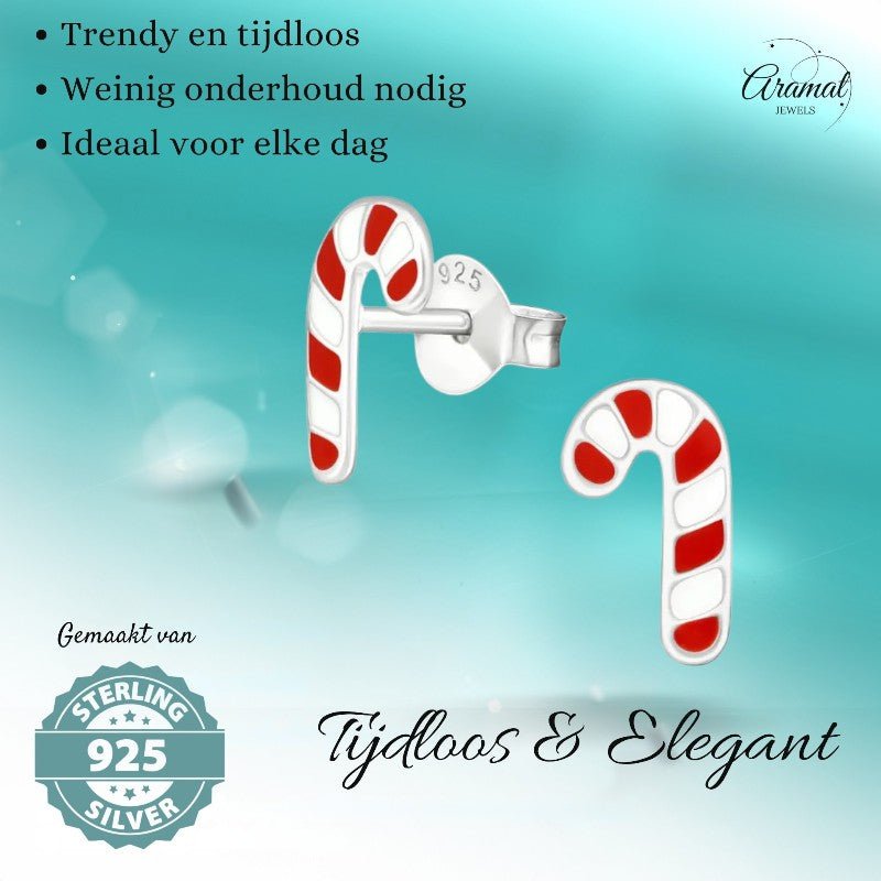 Zilveren kinder oorbellen zuurstok – 10x5 mm - oor4908 - 990 - Oorbellen kopen# - 10mm - 925 Zilver - alles