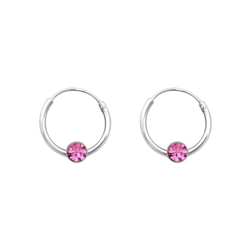 Zilveren Kinder Oorringen - Kristal - 10mm - oor461 - 825 - Oorringen kopen# - Transparant - 10mm - alles