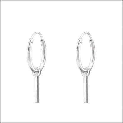 Een paar zilveren hoepeloorbellen
