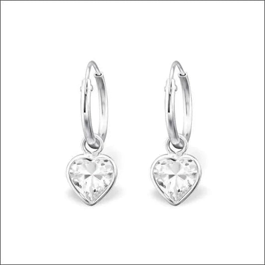 Sterling zilveren hart hoepel oorbellen