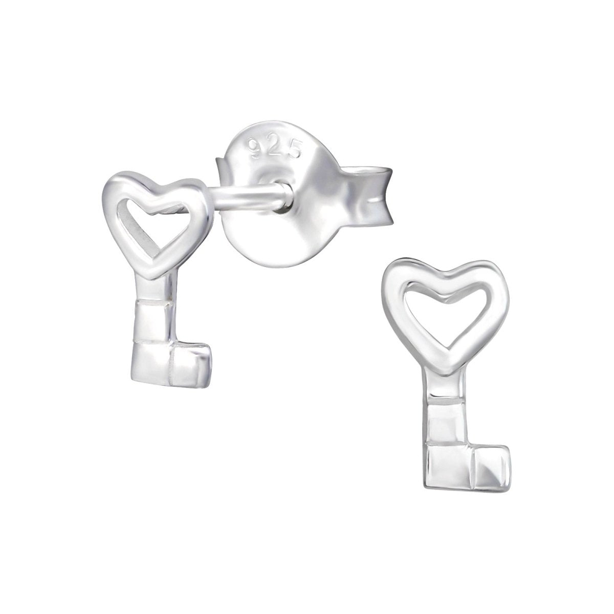 Zilveren Kinderoorbellen Sleutel 6x4mm - Aramat Jewels - Oorbellen - cadeautip