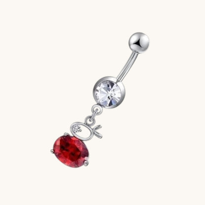 Silver Bunny Navel Piercing with Zirconia