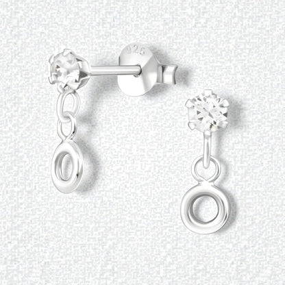 Zilveren Kristal Oorbellen - Rond Design - Aramat Jewels - Oorbellen - cadeautip