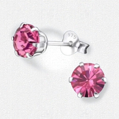 Zilveren Kristal Oorbellen roze - Aramat Jewels - Oorbellen - cadeautip